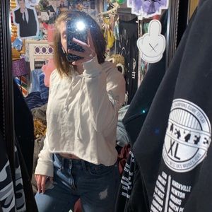 cute white pink crop top